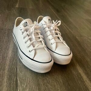 Converse Leather Platform Sneakers